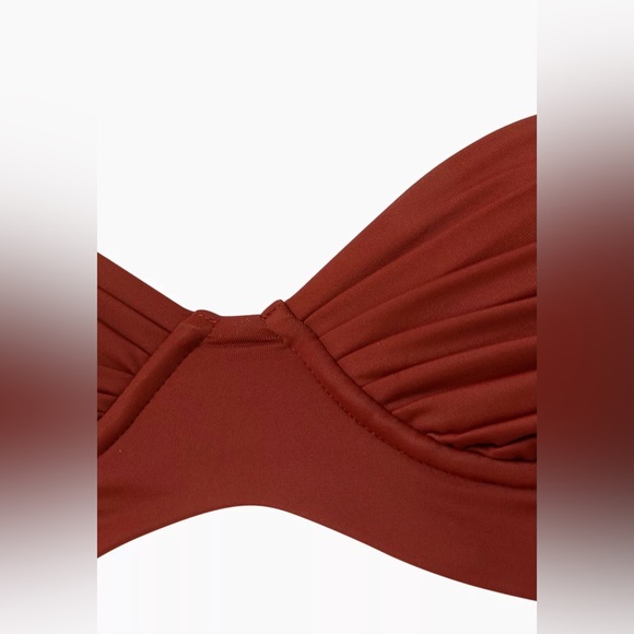 Palm Kelly Pleated Underwire Beachwear Swim Top Cinnamon MRSP $150 Size Small - Picture 4 of 7